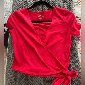 Red wrap shirt!
